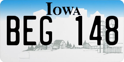 IA license plate BEG148