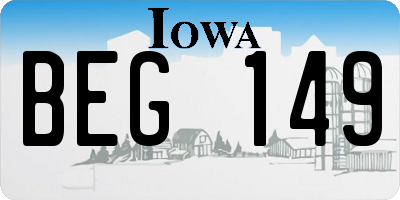 IA license plate BEG149