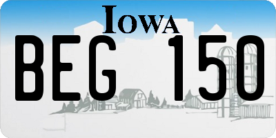 IA license plate BEG150