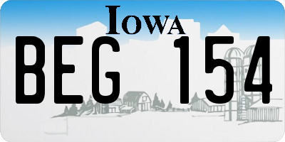 IA license plate BEG154