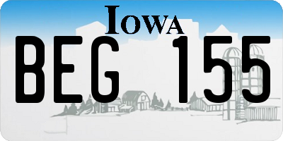 IA license plate BEG155