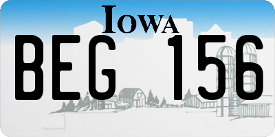 IA license plate BEG156