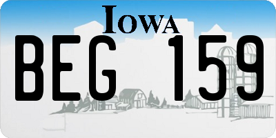 IA license plate BEG159
