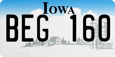 IA license plate BEG160