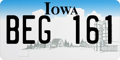 IA license plate BEG161