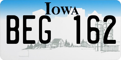 IA license plate BEG162
