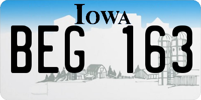 IA license plate BEG163