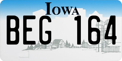 IA license plate BEG164