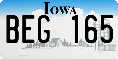IA license plate BEG165