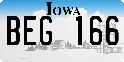 IA license plate BEG166
