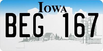 IA license plate BEG167