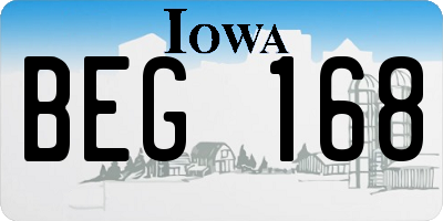 IA license plate BEG168