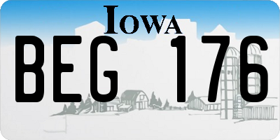 IA license plate BEG176