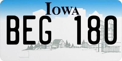 IA license plate BEG180