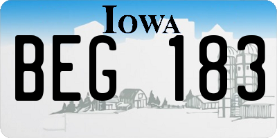 IA license plate BEG183