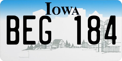 IA license plate BEG184