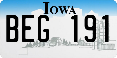 IA license plate BEG191