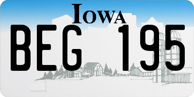 IA license plate BEG195
