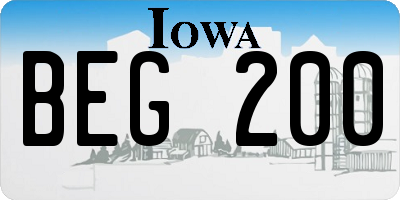 IA license plate BEG200