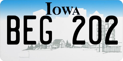 IA license plate BEG202