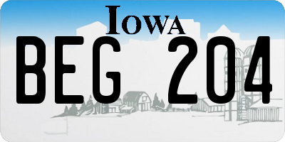 IA license plate BEG204