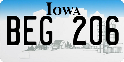 IA license plate BEG206