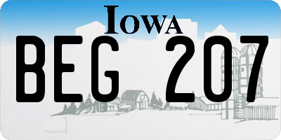 IA license plate BEG207