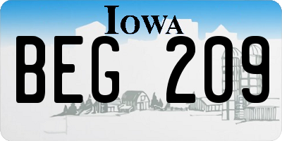 IA license plate BEG209
