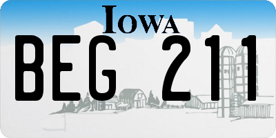 IA license plate BEG211