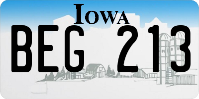 IA license plate BEG213