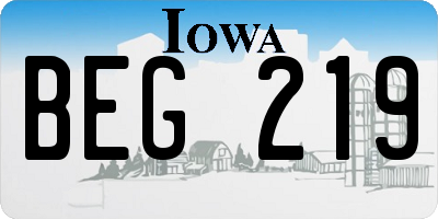 IA license plate BEG219