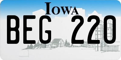 IA license plate BEG220