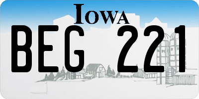 IA license plate BEG221