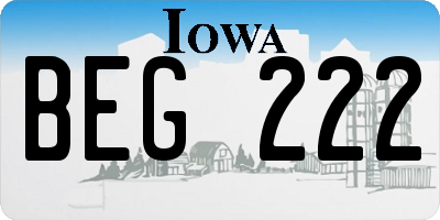 IA license plate BEG222
