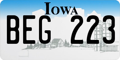 IA license plate BEG223