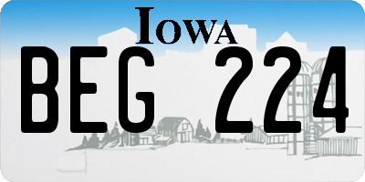 IA license plate BEG224