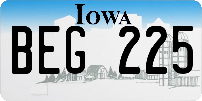 IA license plate BEG225