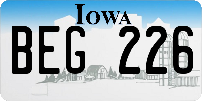 IA license plate BEG226