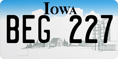 IA license plate BEG227