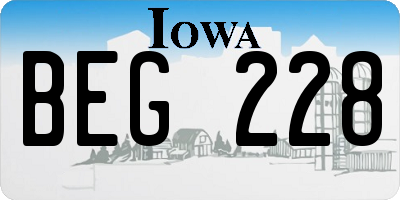 IA license plate BEG228