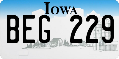 IA license plate BEG229