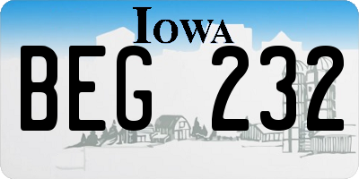 IA license plate BEG232
