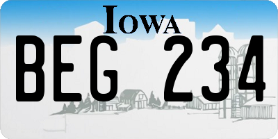 IA license plate BEG234