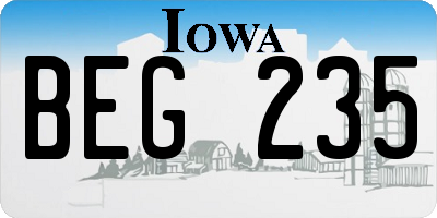IA license plate BEG235