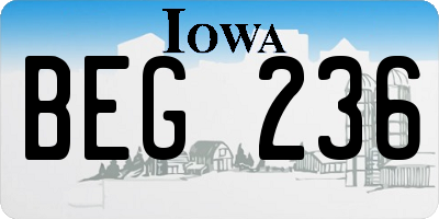 IA license plate BEG236