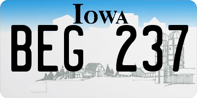 IA license plate BEG237