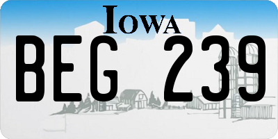 IA license plate BEG239