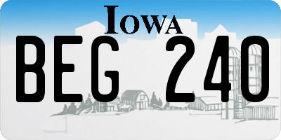 IA license plate BEG240