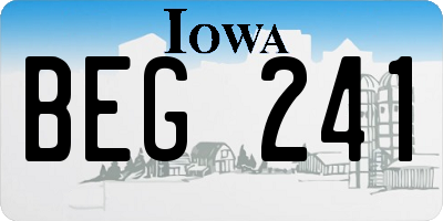 IA license plate BEG241
