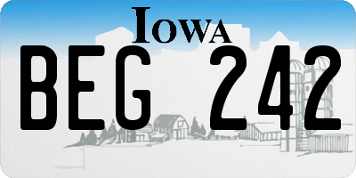 IA license plate BEG242